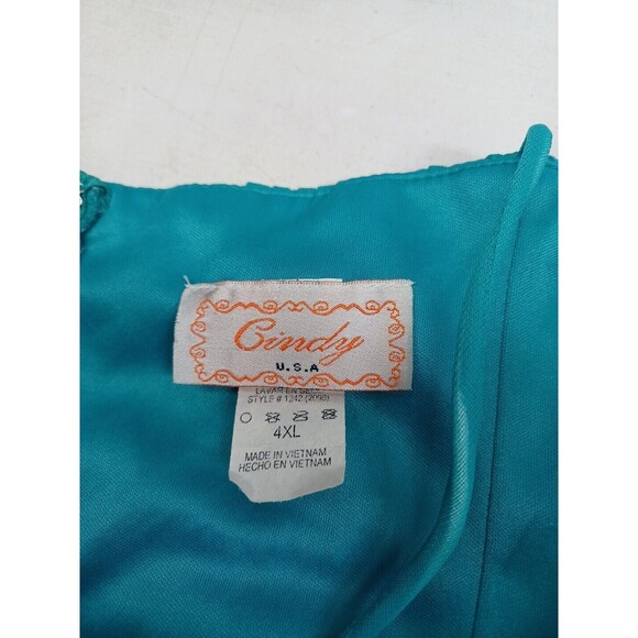 Vtg Cindy Usa Green Chiffon Strapless Bridesmaid Prom Formal Maxi Dress Sz 4XL - Picture 11 of 12